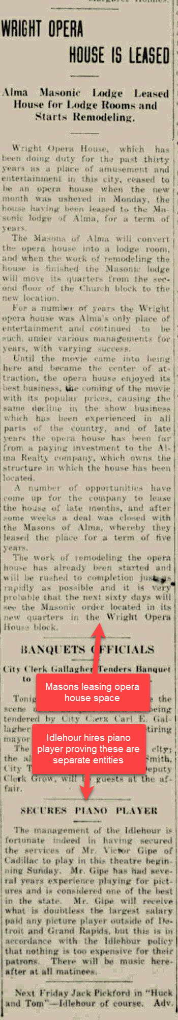 Regent Theater - April 4 1918 Articles Discussing Opera House And Theater (newer photo)